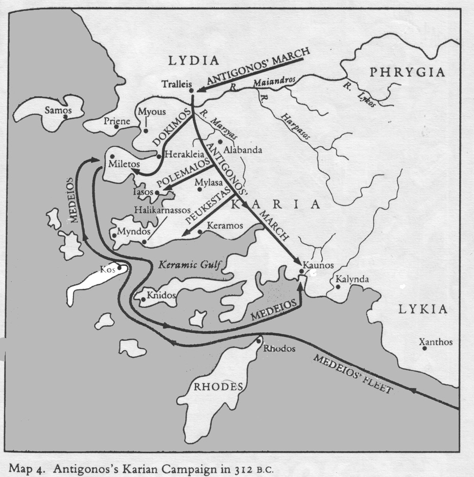 ​Кампания Антигона 313 года до н.э. в Карии - Третья война диадохов и Вавилонская война | Warspot.ru