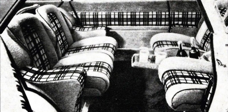 Одна из «изюминок» Луиджи Сегрэ — роскошный четырехместный салон с мягкими креслами и баром авто, автодизайн, автомобили, дизайн, интересные автомобили, минивэн, ретро авто