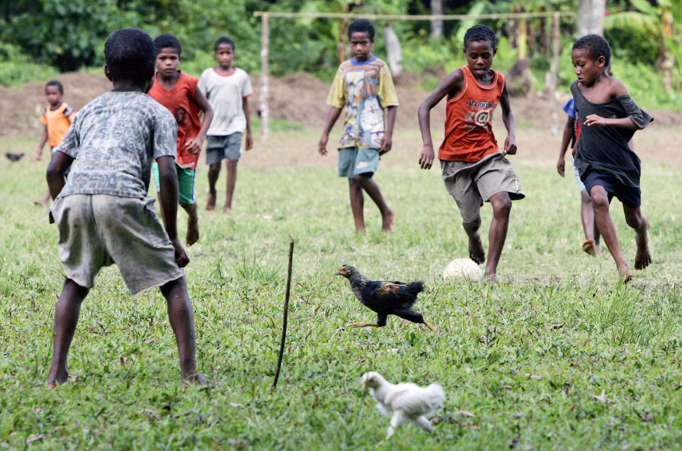 Футбол с курицами недалеко от Саратамата