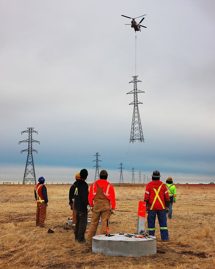 If You Ever Wondered How They Install Those Huge Power Line Towers