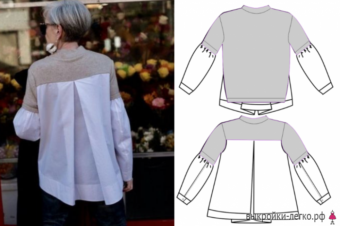 Оригинальный комбинированный свитшот выкройка свитшота,Одежда,свитшот,своими руками