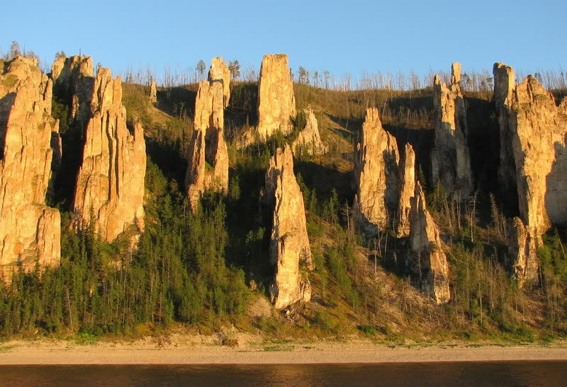 Ленские столбы на закате. Якутия. Россия. Красивое фото