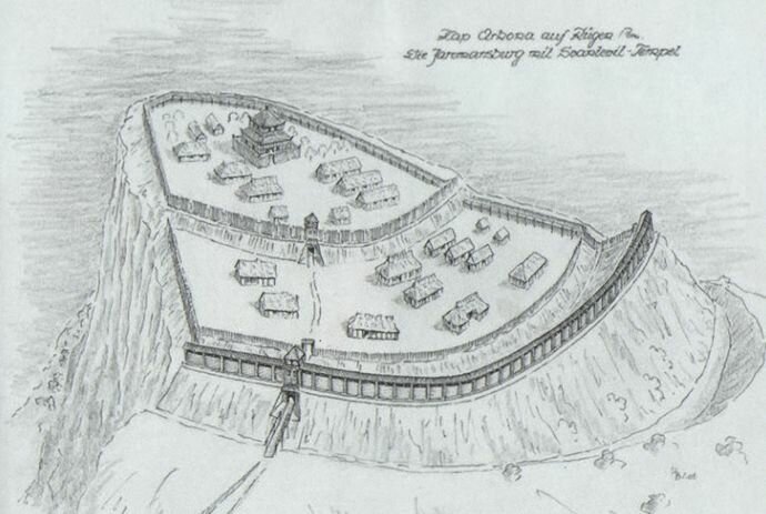 схема укреплений храмового города Арконы