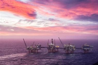 FILE PHOTO: A view of the Johan Sverdrup oilfield in the North Sea, January 7, 2020. Carina Johansen/NTB Scanpix/via REUTERS ATTENTION EDITORS - THIS IMAGE WAS PROVIDED BY A THIRD PARTY. NORWAY OUT./File Photo