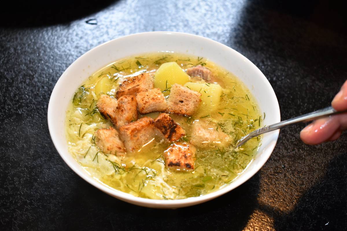 Чешский чесночный суп с сухариками кухни мира,первые блюда,супы