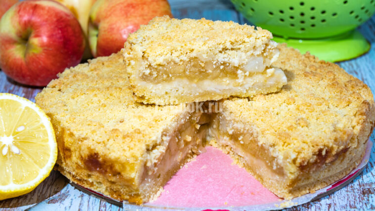Ленивый яблочный пирог с цедрой лимона в духовке — пошаговый рецепт с фото и видео