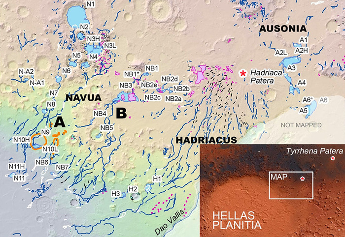 На Марсе обнаружены десятки древних озер Космос, Марс, Озера, Длиннопост