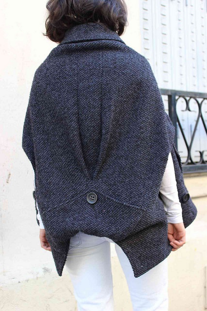 Переделка пальто в стильный кейп Переделка пальто в стильный кейп одежда