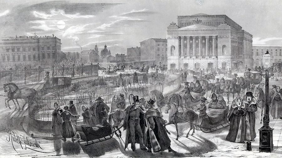 «Разъезд из Александринского театра»