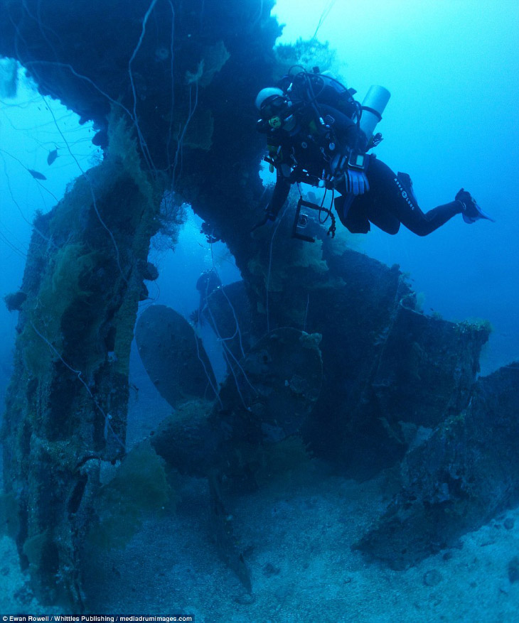 Останки затонувшего корабля на глубине 45 метров
