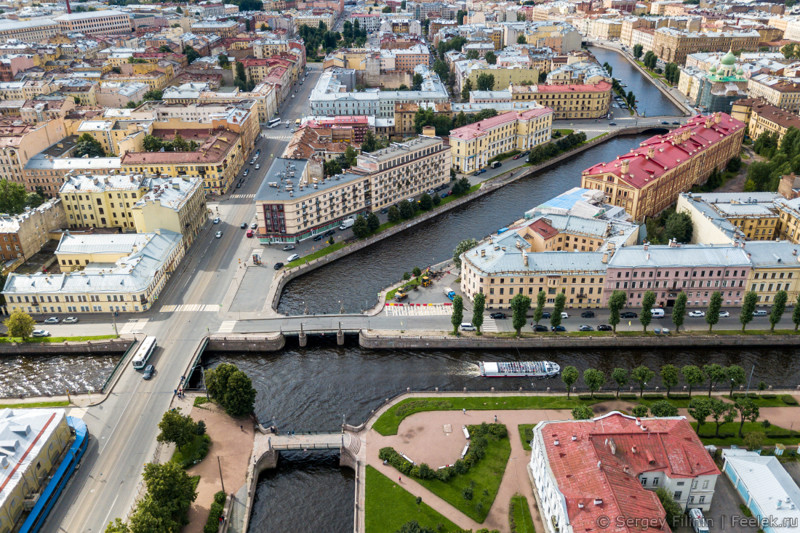 Канал Грибоедова и Крюков канал. высота, санкт-петербург, фото