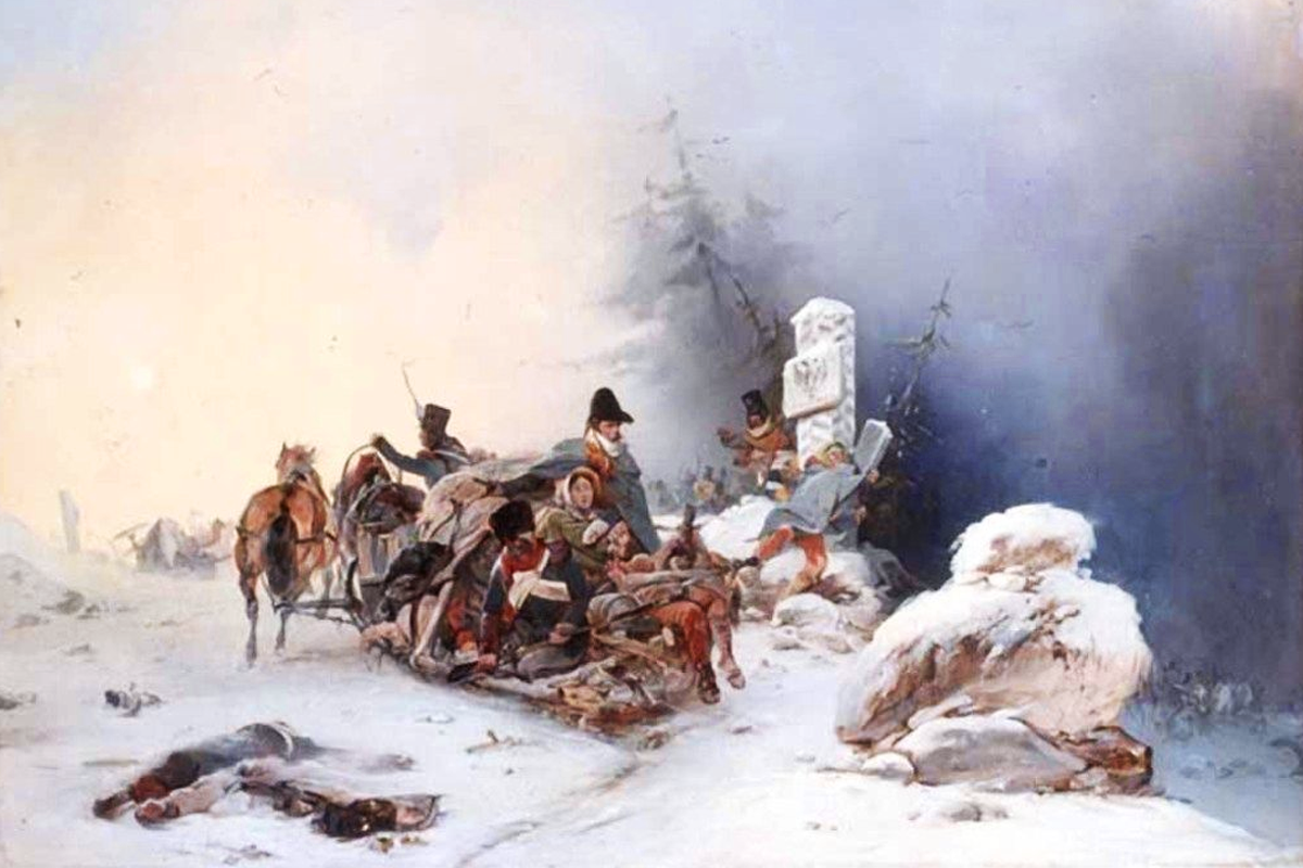 Декабрь 1812. Бегство французов из России. Виллевальде (1846). Богдан Виллевальде отступление французов из России. Бегство французов из России 1812. Батальная живопись Виллевальде.