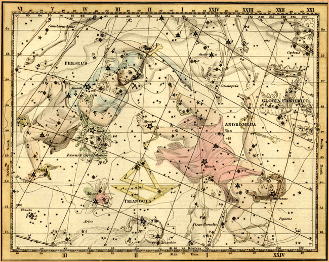 созвездие Андромеда на старинной карте