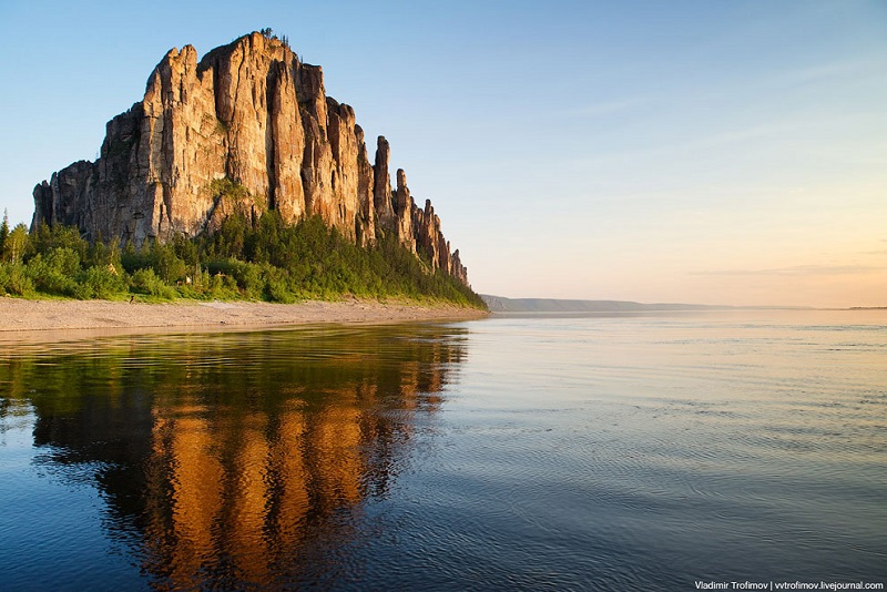 Ленские столбы на закате. Якутия. Россия. Фото