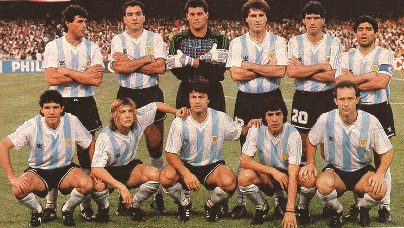 The Argentinian soccer team at the 1990 World Cup. Some believe that goalie Nery Pumpido's injury was caused by President Menem.