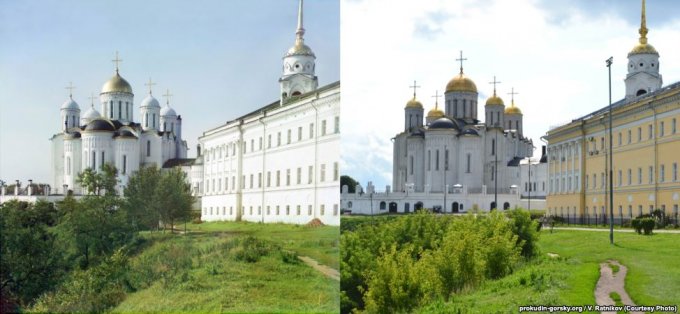 Успенский собор, Владимир, 2011/2015 было и стало, прокудин-горский, фотографии