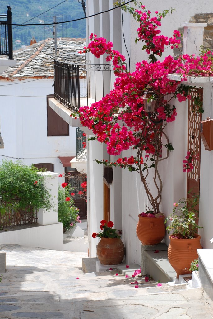 balcony with flowers in greece 35 Worlds Most Beautiful Balconies