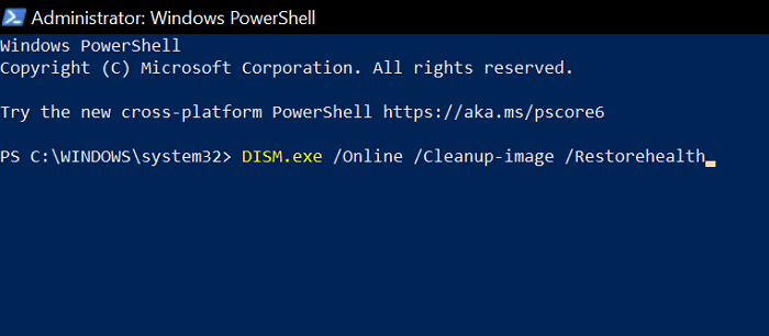 DISM Scan PowerShell