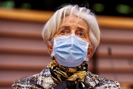 European Central Bank (ECB) President Christine Lagarde arrives for a plenary session at the European Parliament in Brussels, February 8, 2021. Olivier Matthys/Pool via REUTERS
