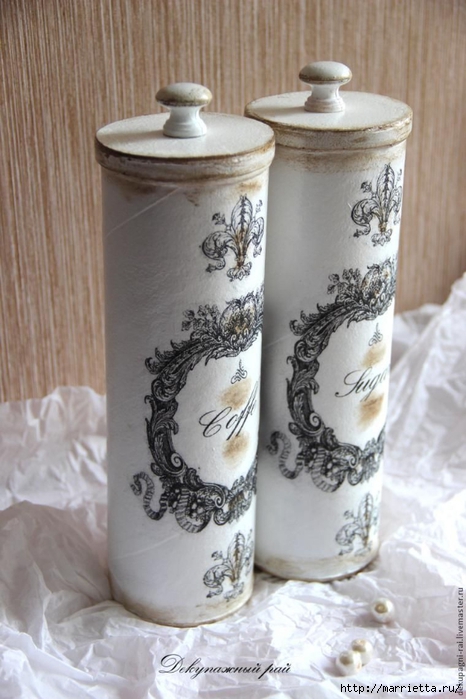 Винтажный декупаж на тубах из-под чипсов Винтажный декупаж на тубах из-под чипсов декупаж