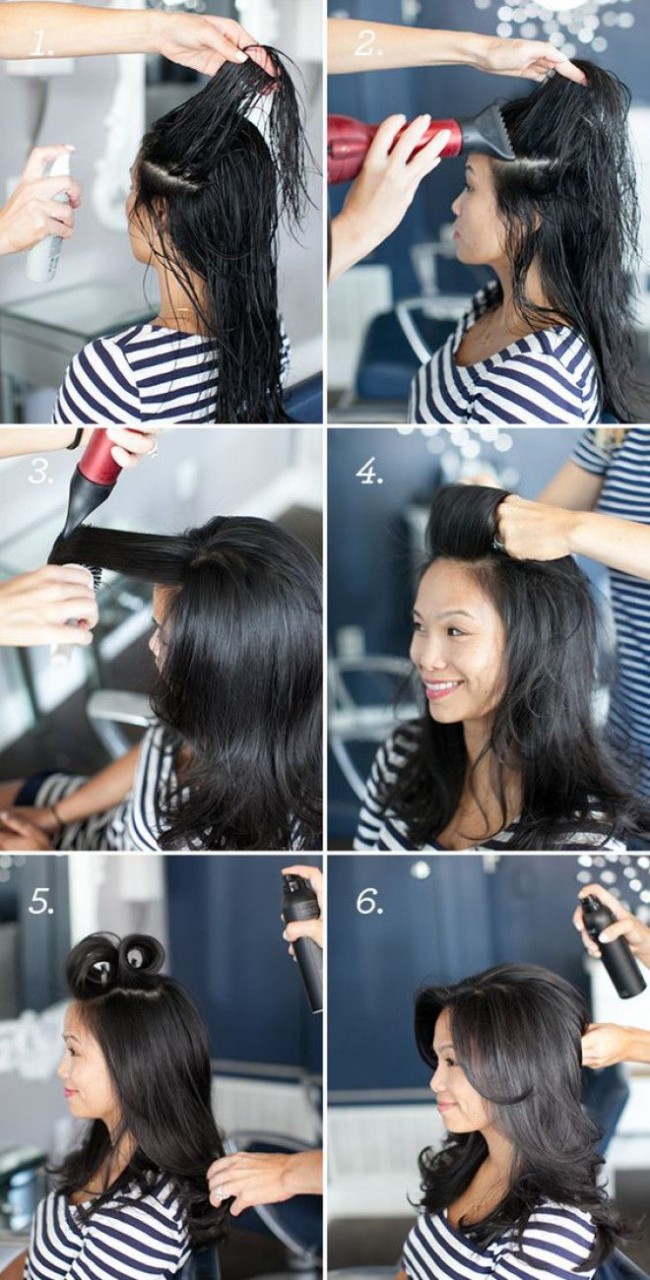 Как сделать объем на волосах в домашних условиях на длинные волосы без фена