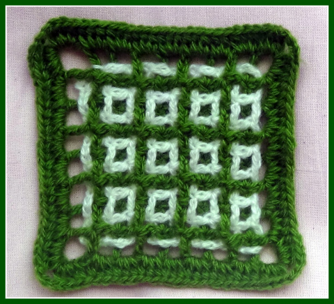 Двухцветная филейная сетка - узор КВАДРАТИКИ. crochet patterns