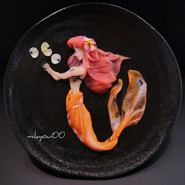 Кулинарная живопись на тарелках: японский шеф-повар превращает рыбную нарезку в настоящие шедевры идеи и вдохновение,мастерство,творчество