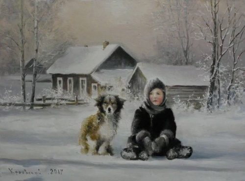 Художник Владимир Краевский. По снегу, летящему с неба 