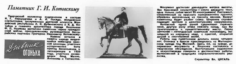 Про памятник Котовскому в Кишинёве и не только история