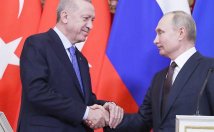 На фото: президент Турции Реджеп Тайип Эрдоган и президент России Владимир Путин (слева направо)