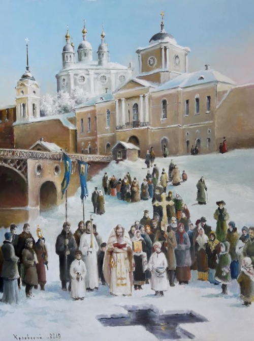 Художник Владимир Краевский. По снегу, летящему с неба 