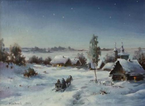 Художник Владимир Краевский. По снегу, летящему с неба 