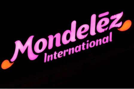 The logo of Mondelez International is seen on an office building in the Glattpark district in Opfikon, Switzerland October 2, 2018. REUTERS/Arnd Wiegmann/File Photo