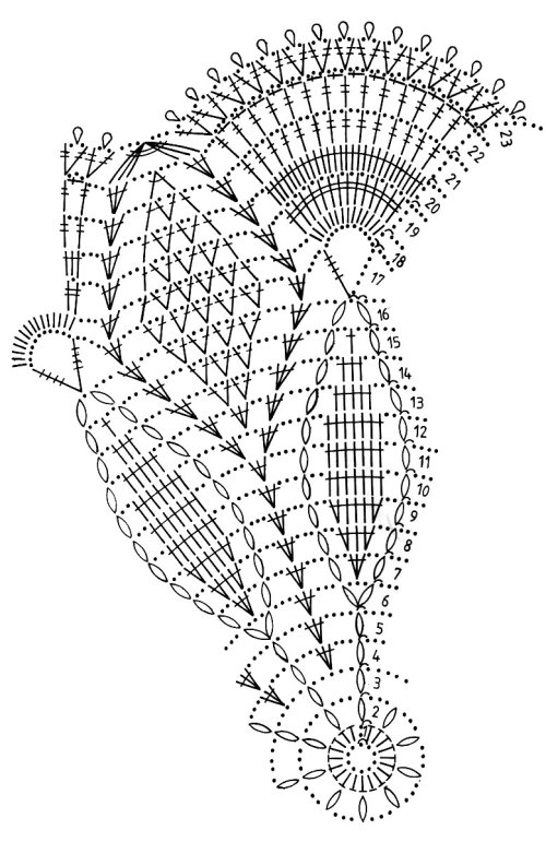 Схема классической салфетки крючком 4