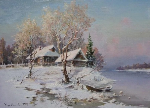 Художник Владимир Краевский. По снегу, летящему с неба 
