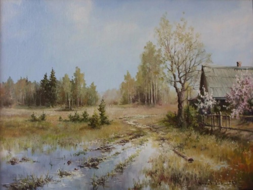 Художник Владимир Краевский. По снегу, летящему с неба 