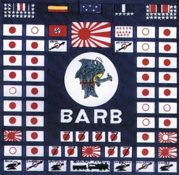Флаг подлодки с засчитанным японским паровозом. вторая мировая война, подводная лодка, сахалин, сша, япония