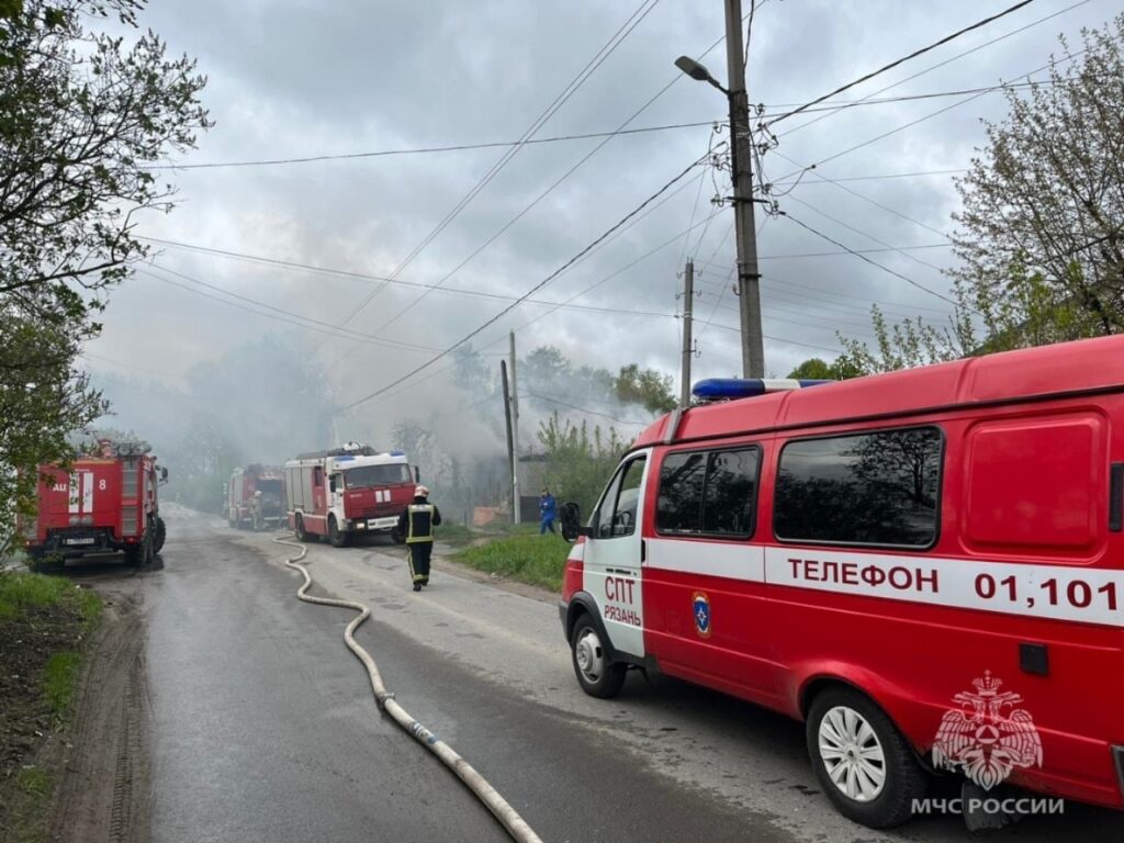 В Рязани пожарные спасли собаку, привязанную к горящему дому