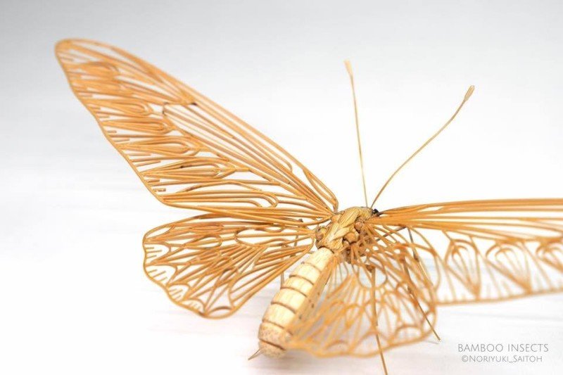 Невероятные скульптуры насекомых из бамбука