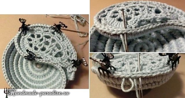 Корзинка из веревки с обвязкой крючком корзина из веревки,рукоделие,своими руками