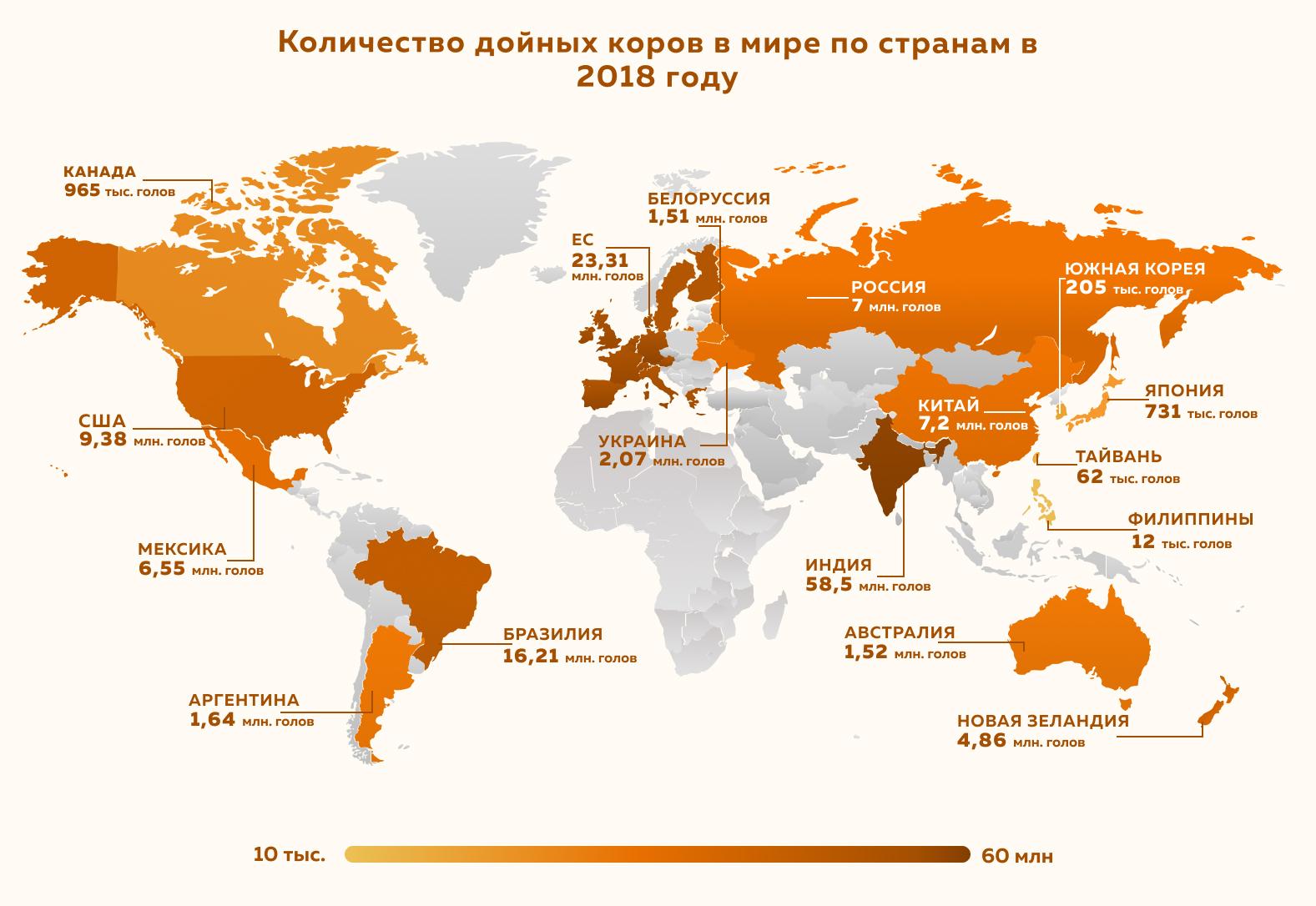 Карта животноводства мира