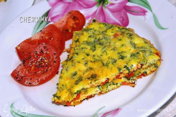 «Фриттата»: итальянский омлет (Frittata) помидор, омлет, перец, чеснок, начнет, небольшой, петрушки, кубикамиШАГ, можно, только, вымыть, измельчить, минутШАГ, разогреть, форме, оливковое, огнеупорной, масло, сковороде, обжарить