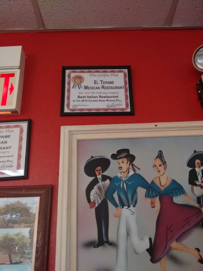 My Local Mexican Restaurant Won The Best Italian Restaurant Award