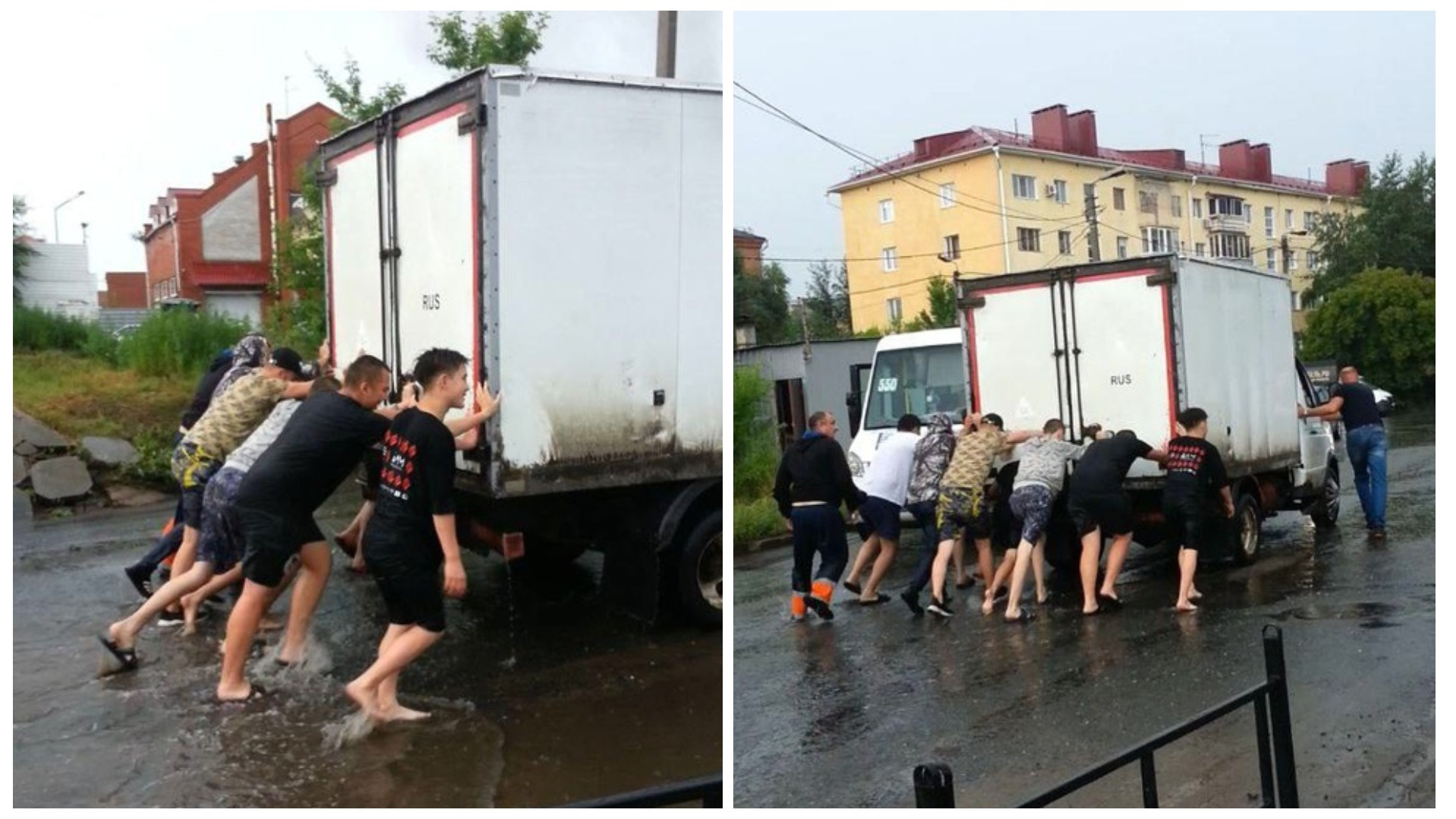 Пацаны к «Успеху» шли: как в Омске подростки по пояс в воде выталкивали из затопленного тоннеля машины