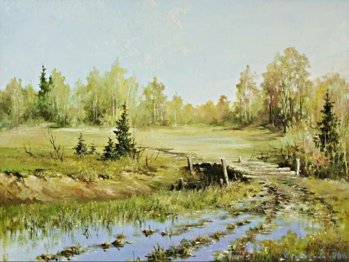 Художник Владимир Краевский. По снегу, летящему с неба 