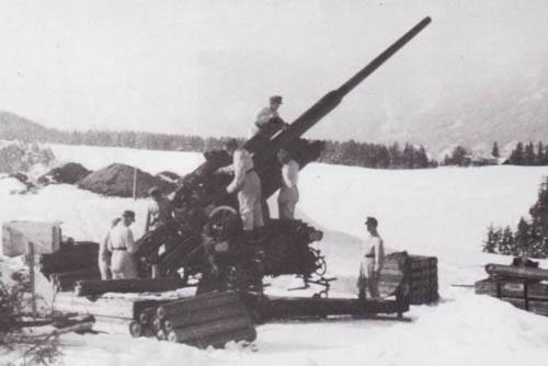 Использование трофейных немецких 105 и 128-мм зенитных орудий оружие