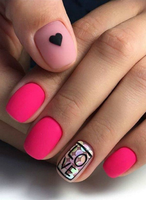 Броский маникюр в розовом цвете. | Фото: LadyNails. Броский маникюр в розовом цвете. | Фото: LadyNails.