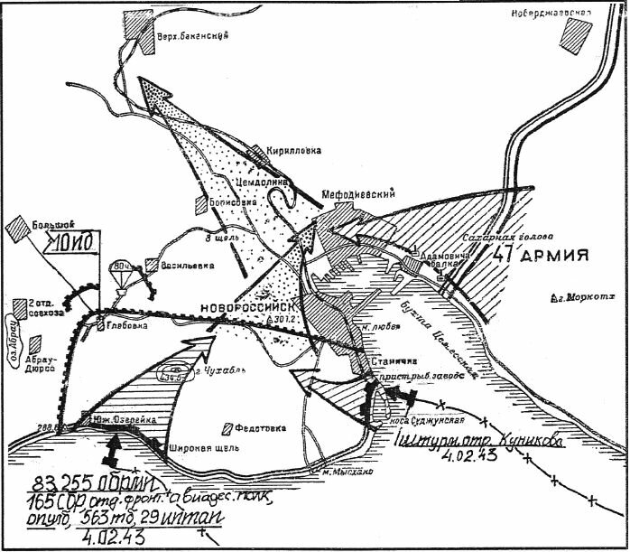 Карта обороны новороссийска 1942