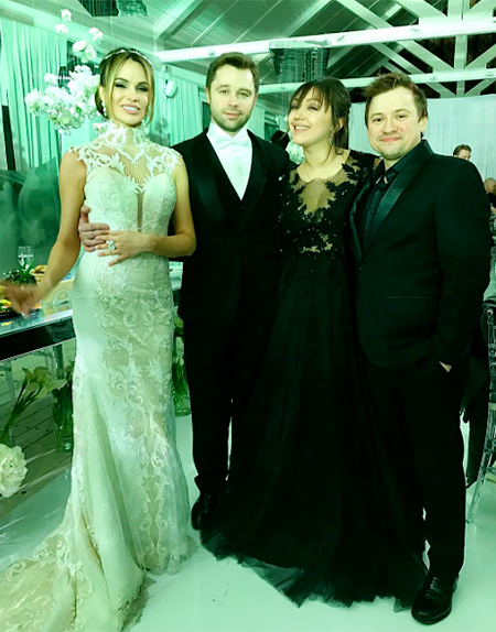 Андрей Гайдулян с супругой Дианой на свадьбе Виталия Гогунского и Ирины Маирко