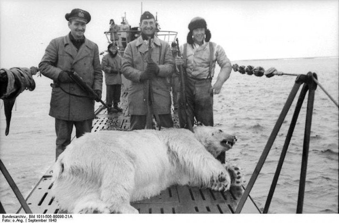 Немецкие подводники с добычей в Русской Арктике,1943 знаменитости, интересные фото, фото
